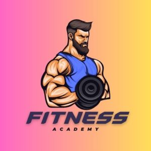 Dark Blue and Brown Illustrative Fitness Gym Logo (2)